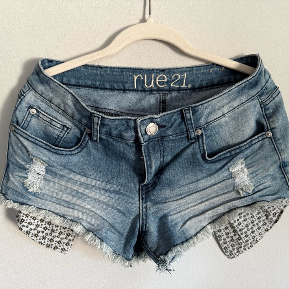 Rue21 Distressed Blue Jean Shorts